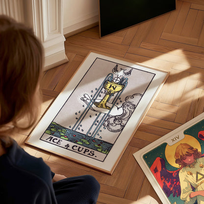 Ace of Cups Poster | Tarot Art Print — styled in an interior
