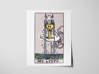 Ace of Cups Poster | Tarot Art Print — print detail on fine art paper