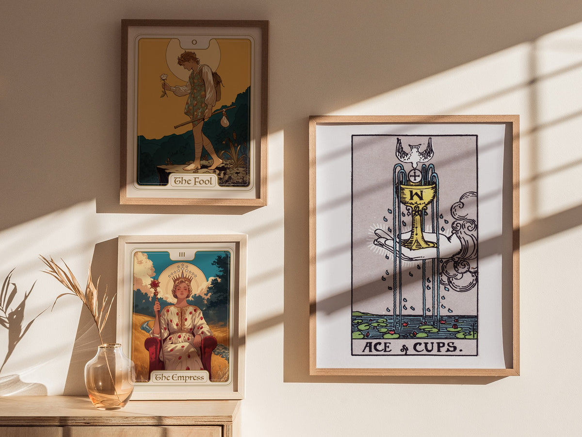 Ace of Cups Poster | Tarot Art Print — styled in an interior