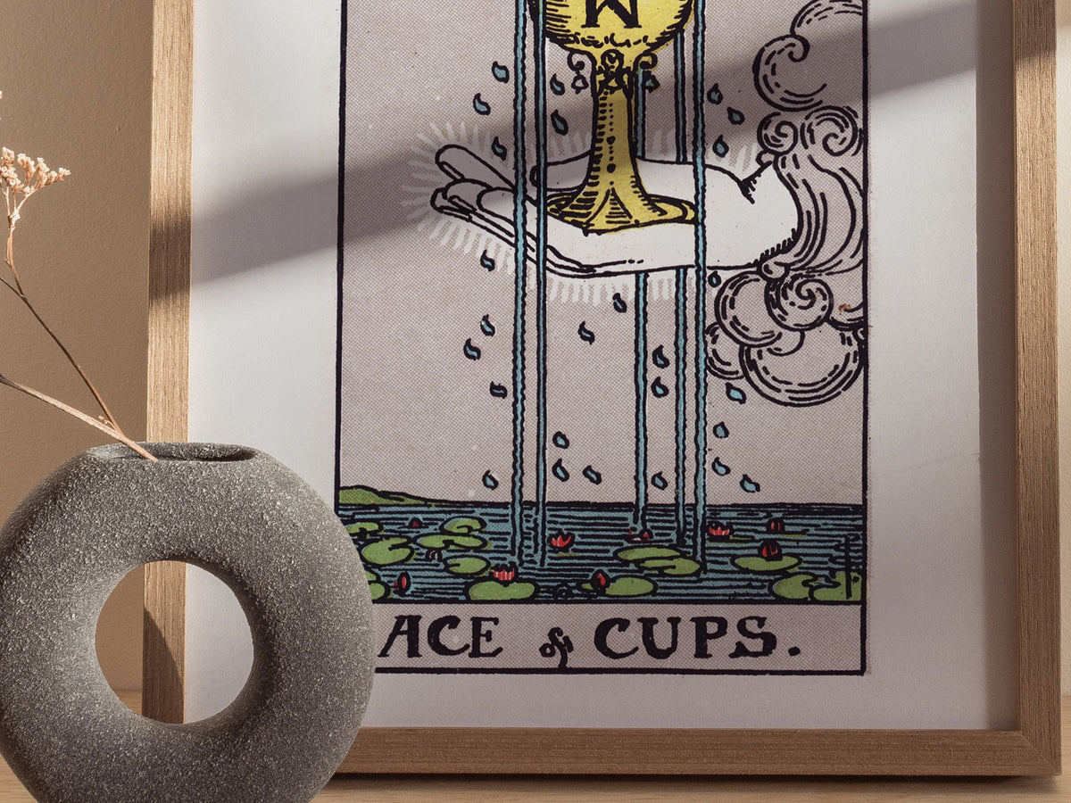Ace of Cups Poster | Tarot Art Print — styled in an interior