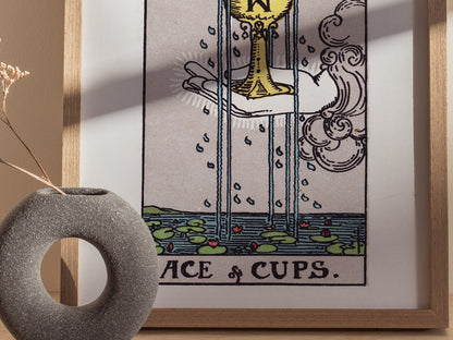 Ace of Cups Poster | Tarot Art Print — styled in an interior