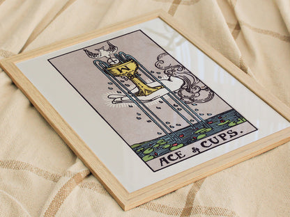 Ace of Cups Poster | Tarot Art Print — styled in an interior