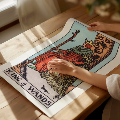 King of Wands Poster | Tarot Art Print — print detail on fine art paper