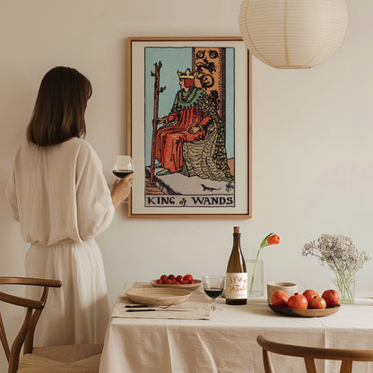 King of Wands Poster | Tarot Art Print — styled in an interior