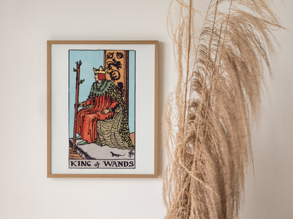 King of Wands Poster | Tarot Art Print — styled in an interior