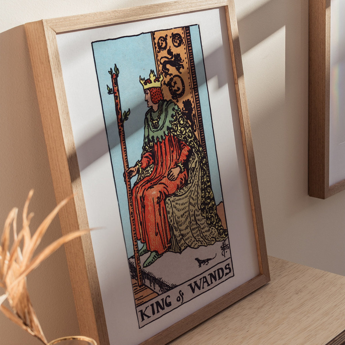 King of Wands Poster | Tarot Art Print — styled in an interior