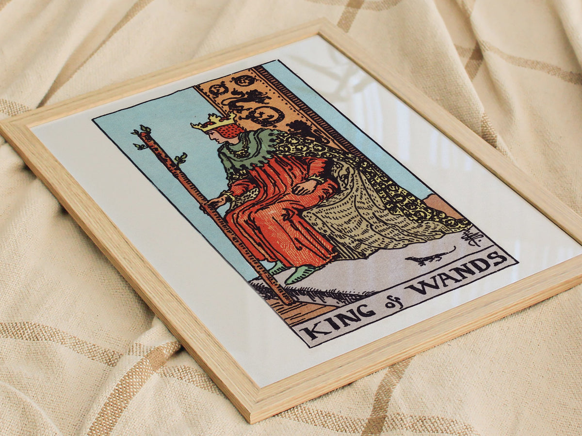 King of Wands Poster | Tarot Art Print — styled in an interior