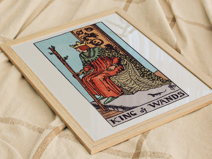 King of Wands Poster | Tarot Art Print — styled in an interior