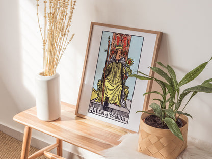 Queen of Wands Poster | Tarot Art Print — styled in an interior