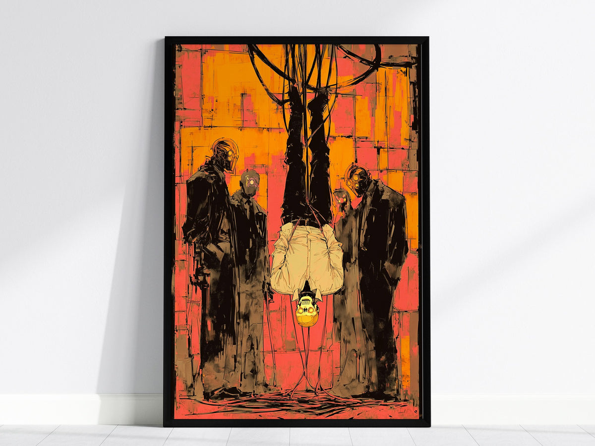 The Hanged Man Poster | Tarot Art Print — framed print on the wall, 24x36 in