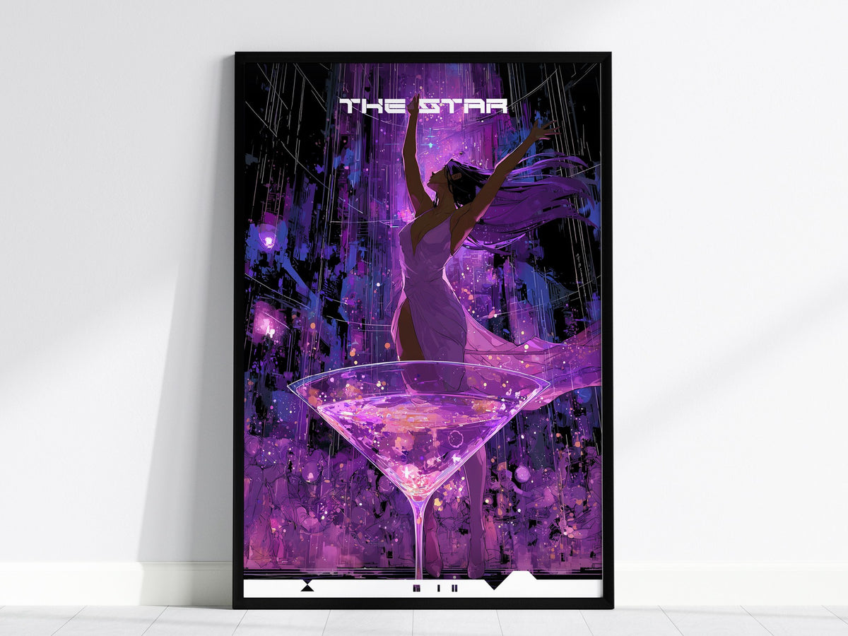 The Star Poster | Tarot Art Print — framed print on the wall, 24x36 in
