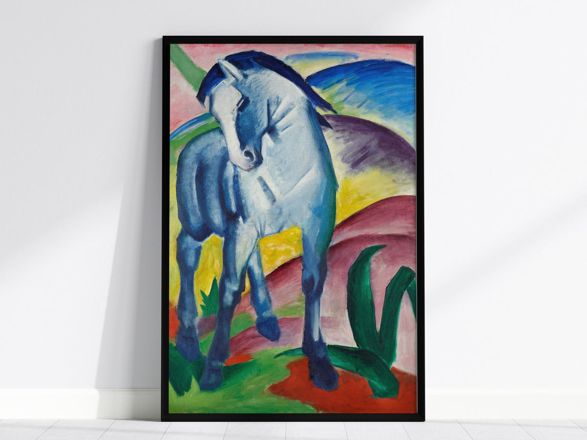 Blue Horse I - Franz Marc Poster | Classic Art Print — framed print on the wall, 24x36 in