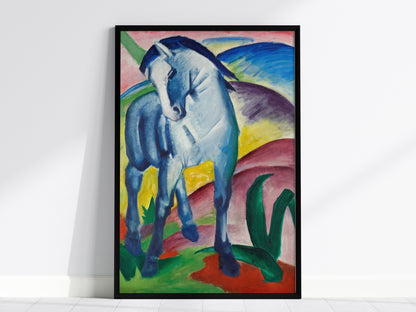 Blue Horse I - Franz Marc Poster | Classic Art Print — framed print on the wall, 24x36 in