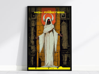 The High Priestess Poster | Tarot Art Print — framed print on the wall, 24x36 in