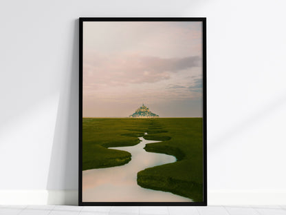 Mont St Michel Poster | Artistic Art Print — framed print on the wall, 24x36 in