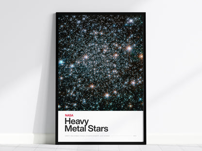 Heavy Metal Stars Poster | Nasa Art Print — framed print on the wall, 24x36 in