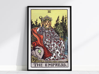 The Empress Poster | Tarot Art Print — framed print on the wall, 24x36 in