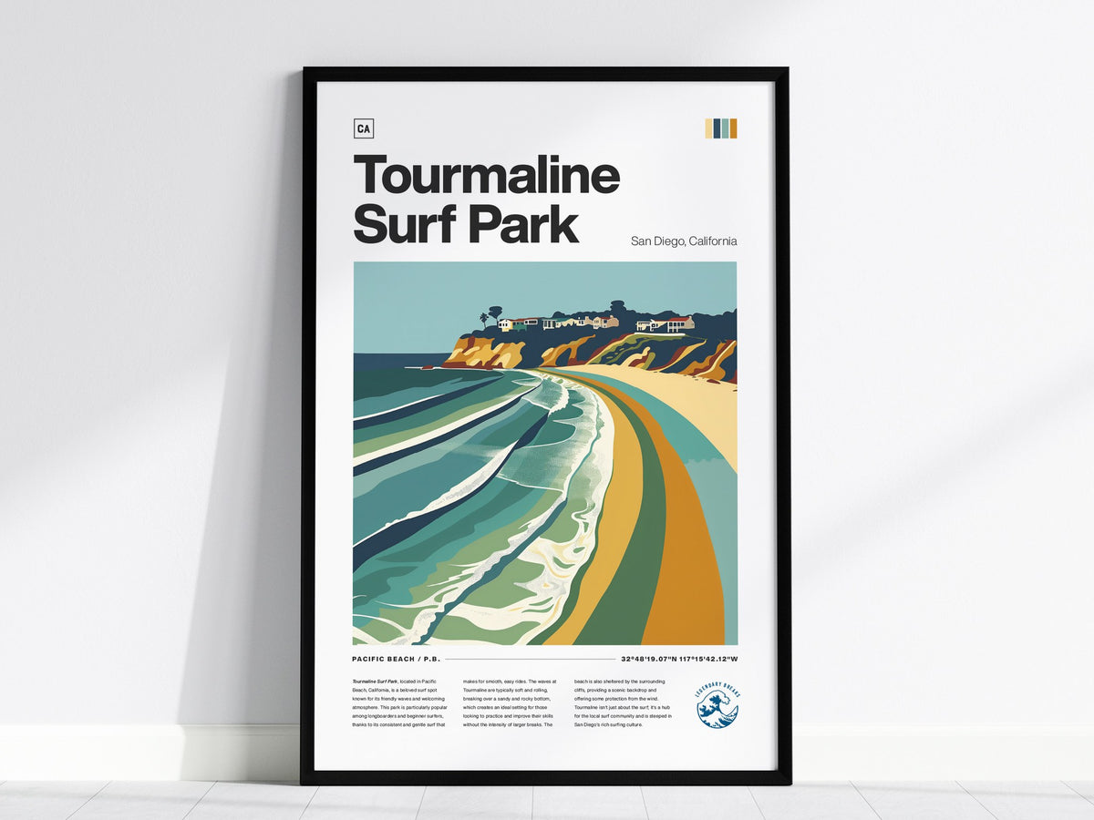 Tourmaline Poster | Surf Art Print — framed print on the wall, 24x36 in