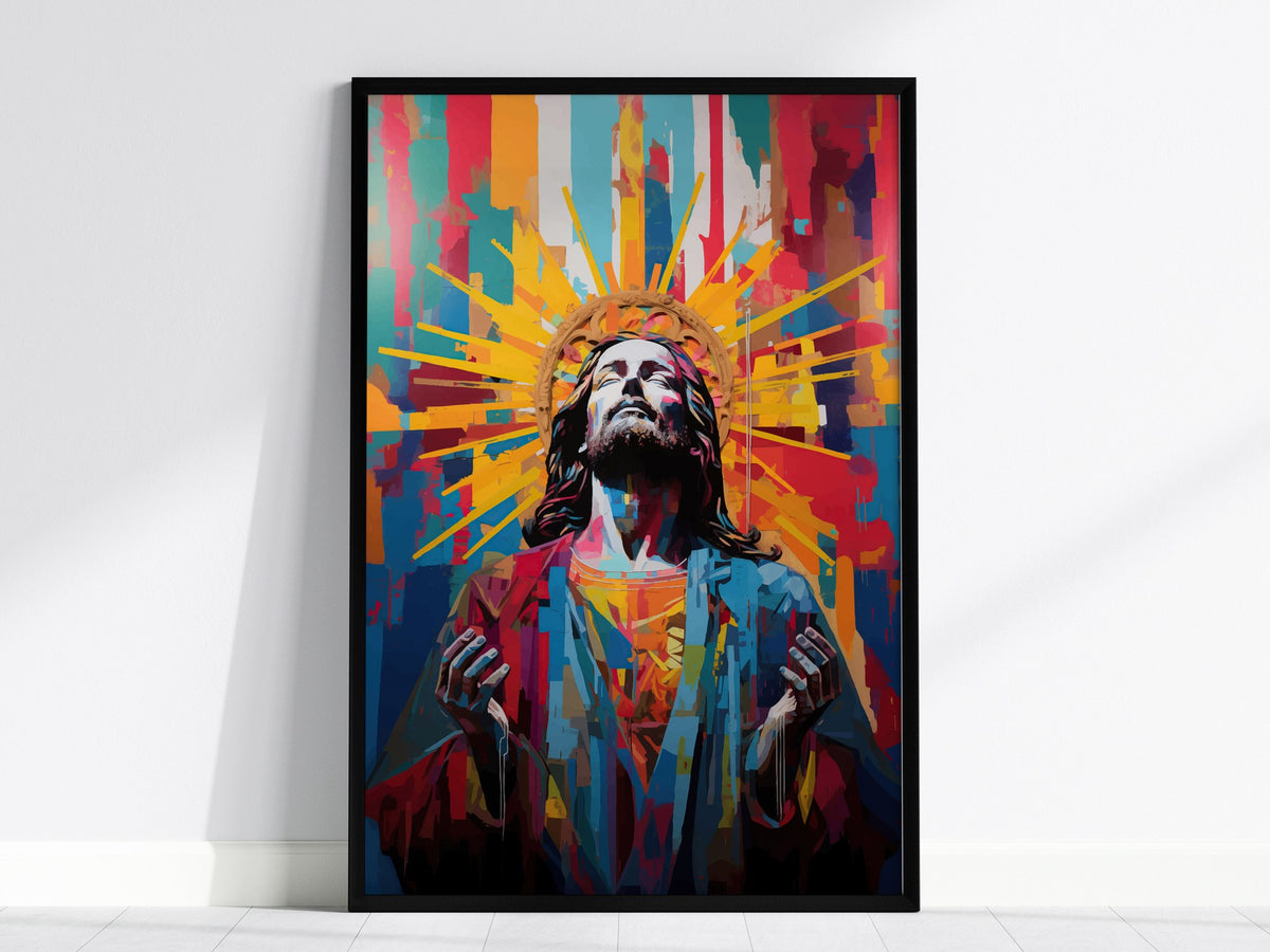 Jesus 01 Poster | Portraits Art Print — framed print on the wall, 24x36 in