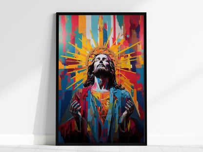 Jesus 01 Poster | Portraits Art Print — framed print on the wall, 24x36 in