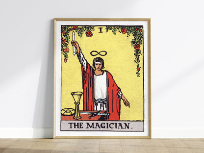 The Magician Poster | Tarot Art Print — framed print on the wall