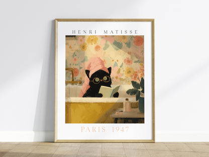 Matisse Cat Tub Poster | Animals Art Print — framed print on the wall