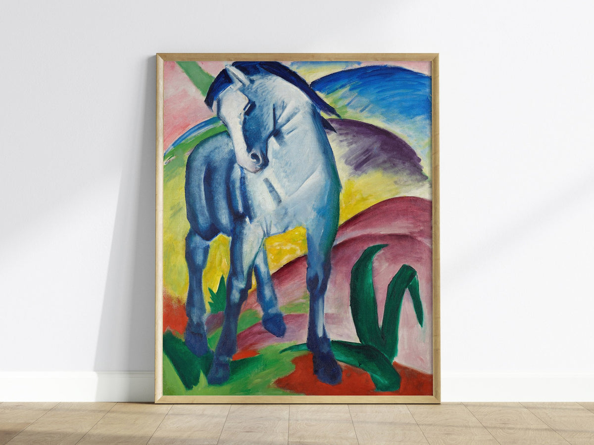 Blue Horse I - Franz Marc Poster | Classic Art Print — framed print on the wall