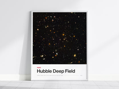 Hubble Deep Field Poster | Nasa Art Print — framed print on the wall