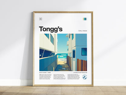 Tonggs Poster | Surf Art Print — framed print on the wall