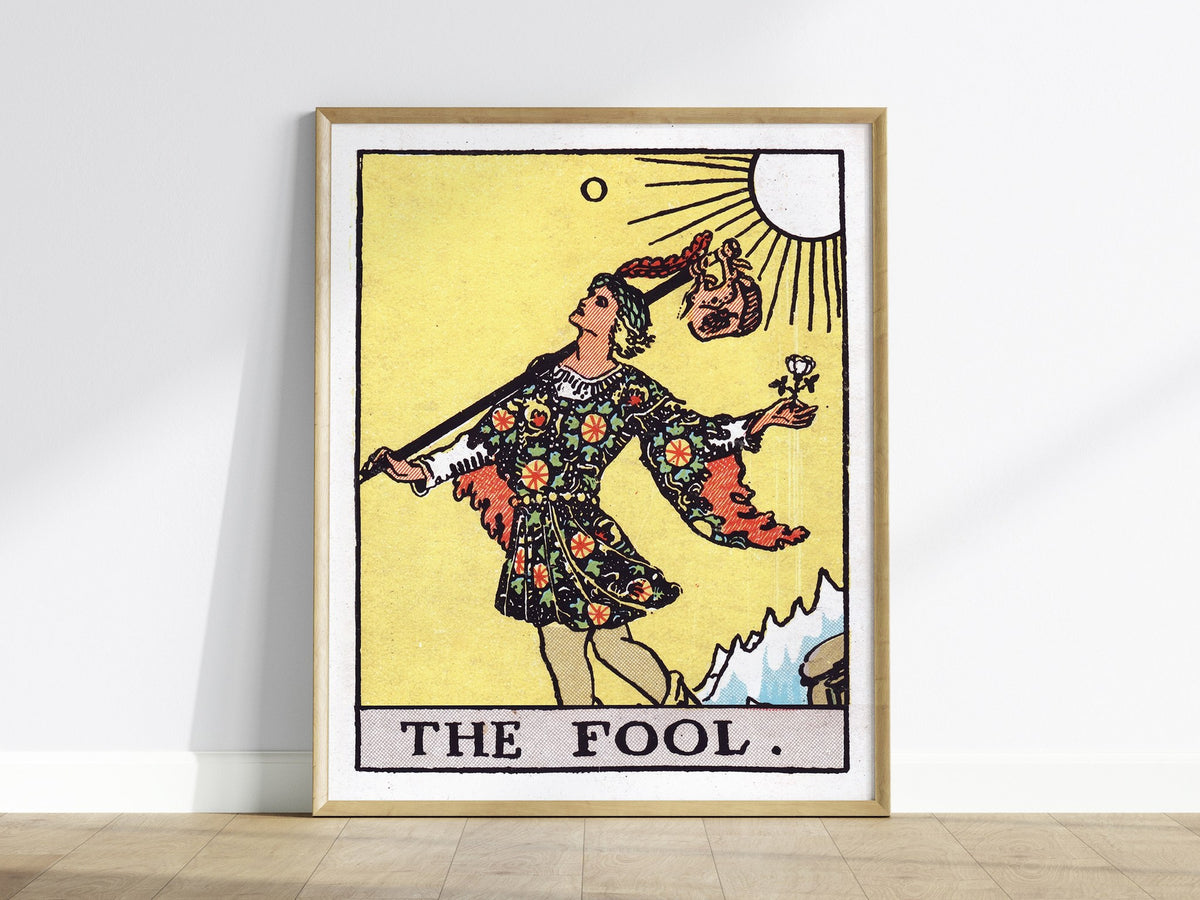 The Fool Poster | Tarot Art Print — framed print on the wall