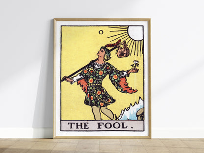 The Fool Poster | Tarot Art Print — framed print on the wall