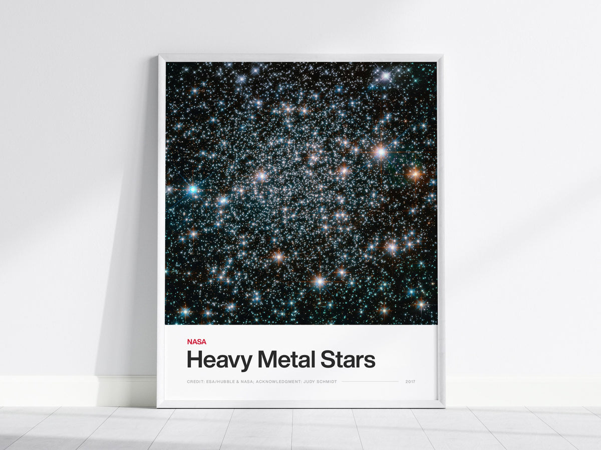 Heavy Metal Stars Poster | Nasa Art Print — framed print on the wall