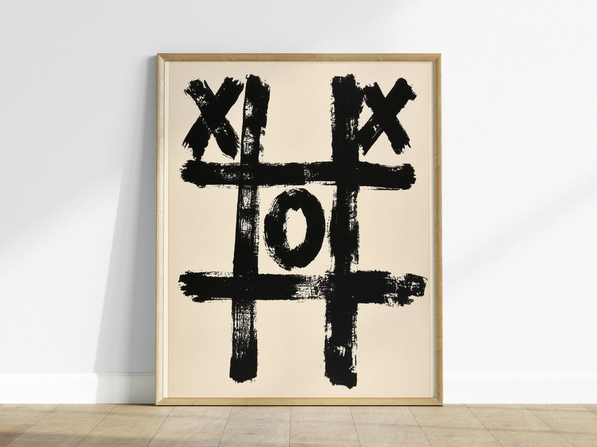 Losing Game Poster | Black and White Black and White Art Print | Game Room Wall Art — framed print on the wall