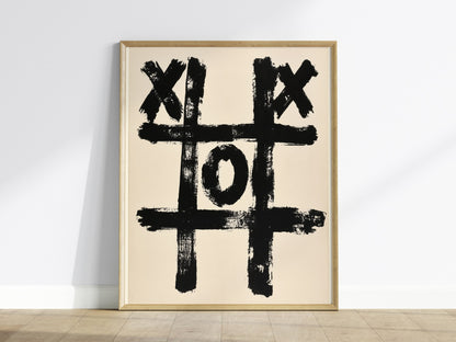 Losing Game Poster | Black and White Black and White Art Print | Game Room Wall Art — framed print on the wall
