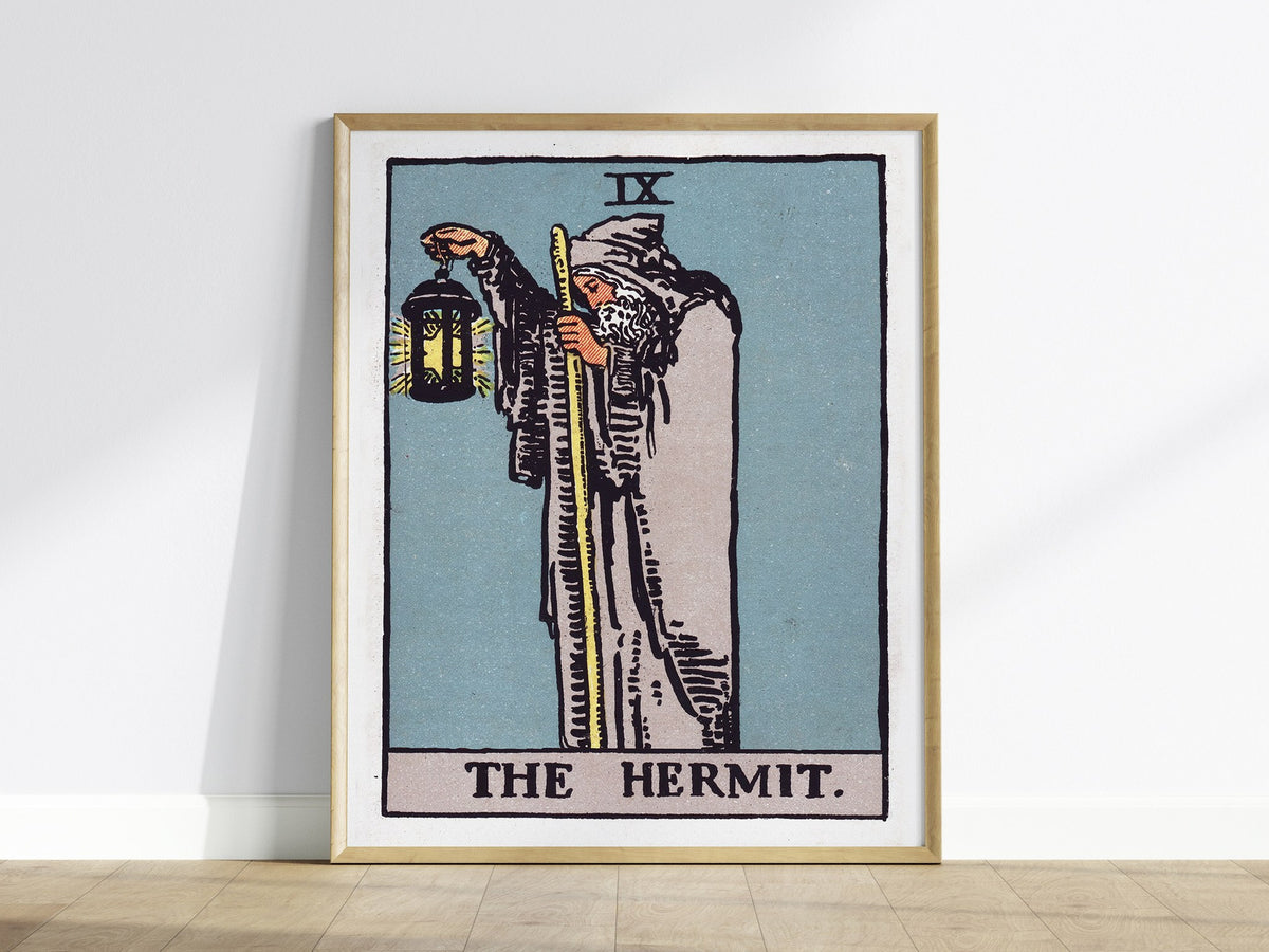 The Hermit Poster | Tarot Art Print — framed print on the wall