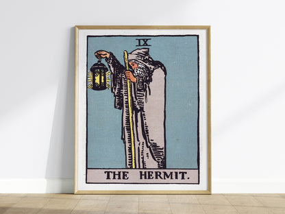 The Hermit Poster | Tarot Art Print — framed print on the wall