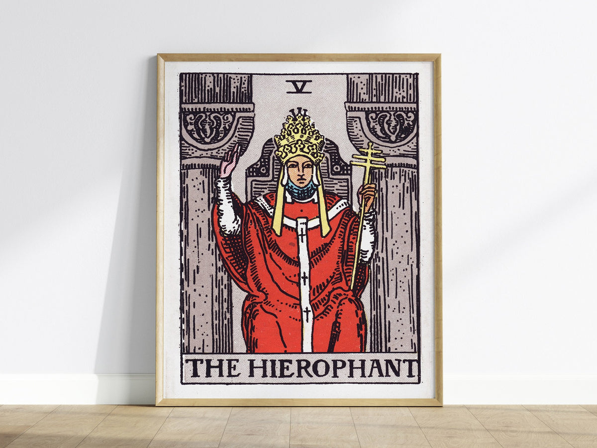 The Hierophant Poster | Tarot Art Print — framed print on the wall