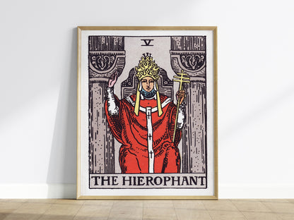 The Hierophant Poster | Tarot Art Print — framed print on the wall