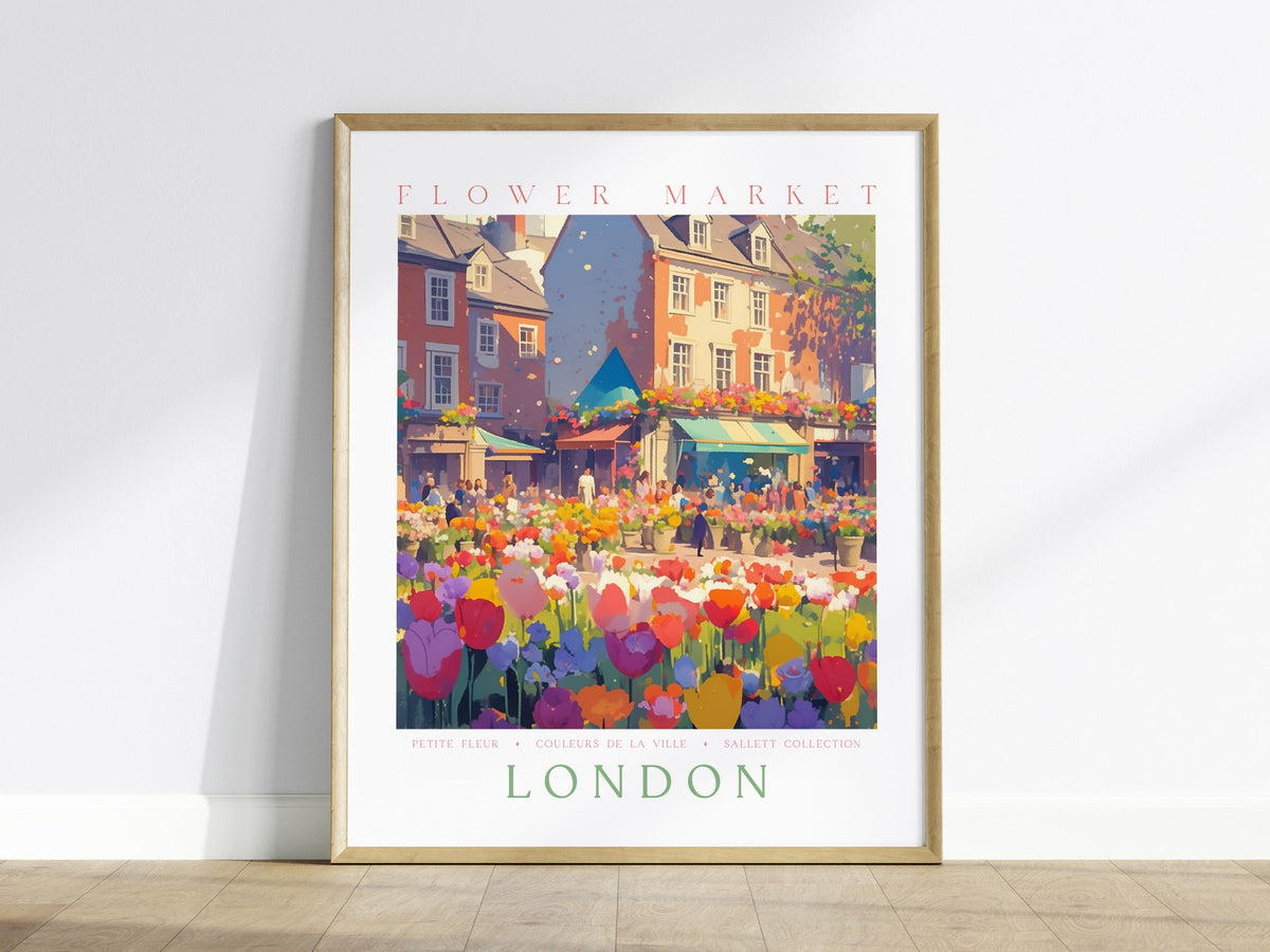 Flower Market London Poster | Floral and Plants Art Print — framed print on the wall