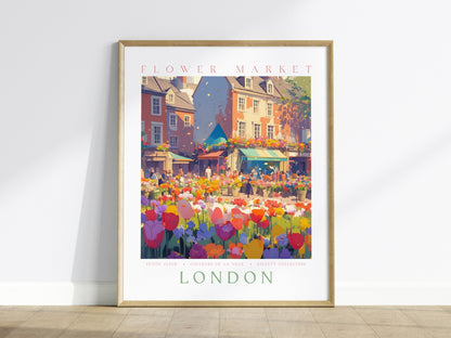 Flower Market London Poster | Floral and Plants Art Print — framed print on the wall