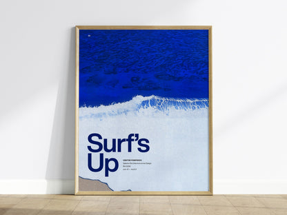 Surf Poster | Exhibit Art Print — framed print on the wall