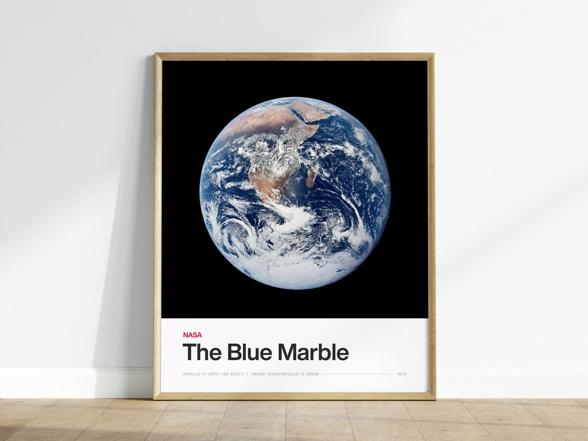 Blue Marble Poster | Nasa Art Print — framed print on the wall