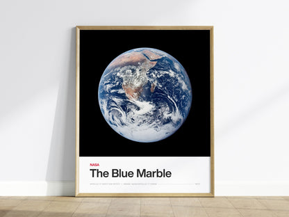 Blue Marble Poster | Nasa Art Print — framed print on the wall