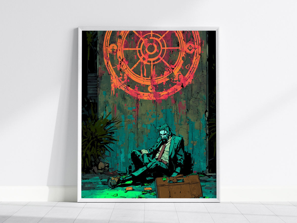 Wheel of Fortune Poster | Tarot Art Print — framed print on the wall