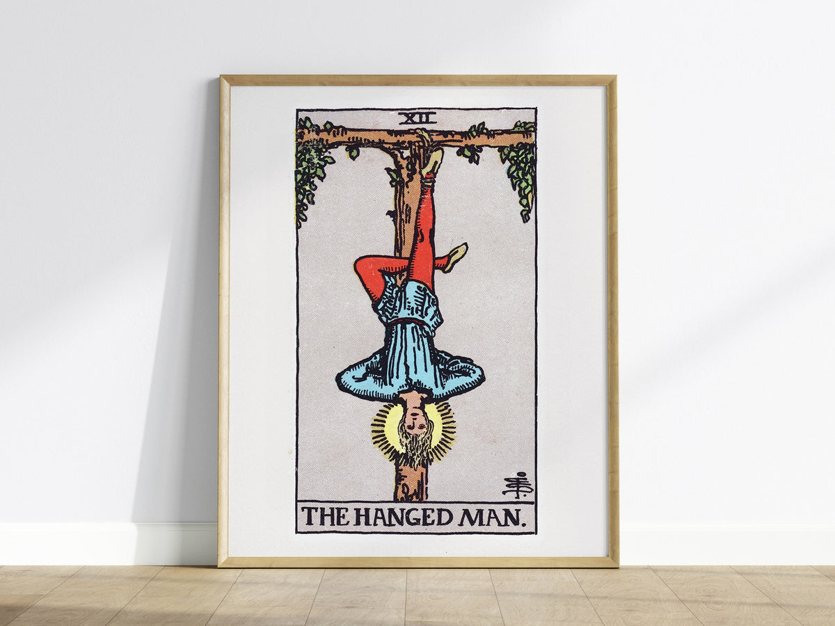 The Hanged Man v2 Poster | Tarot Art Print — framed print on the wall