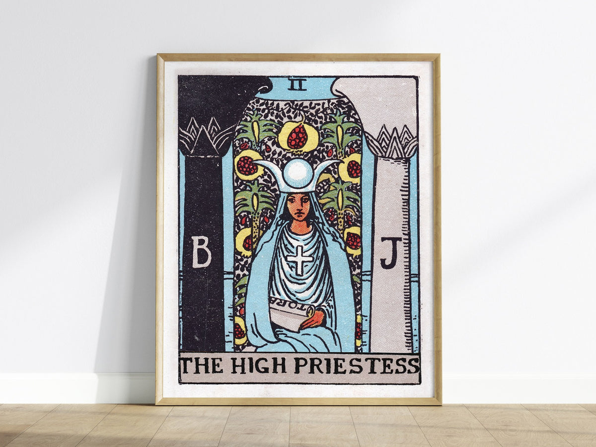 The High Priestess Poster | Tarot Art Print — framed print on the wall