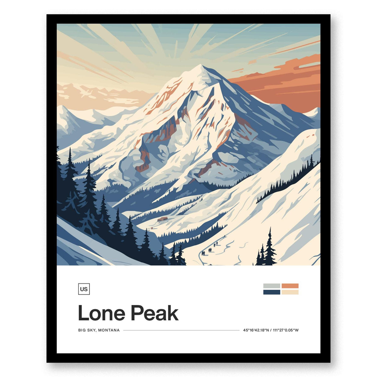 Lone Peak Montana Poster | Artistic Art Print — view 3