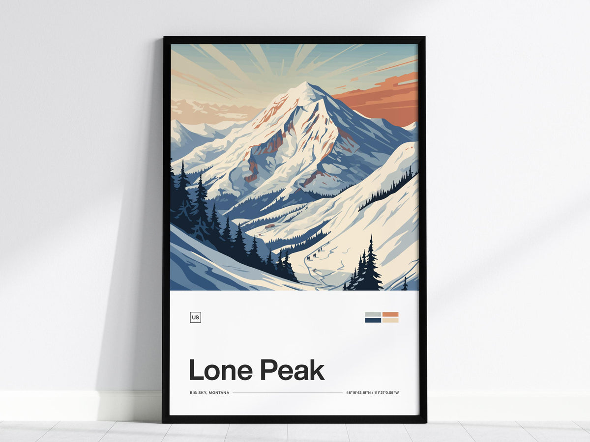 Lone Peak Montana Poster | Artistic Art Print