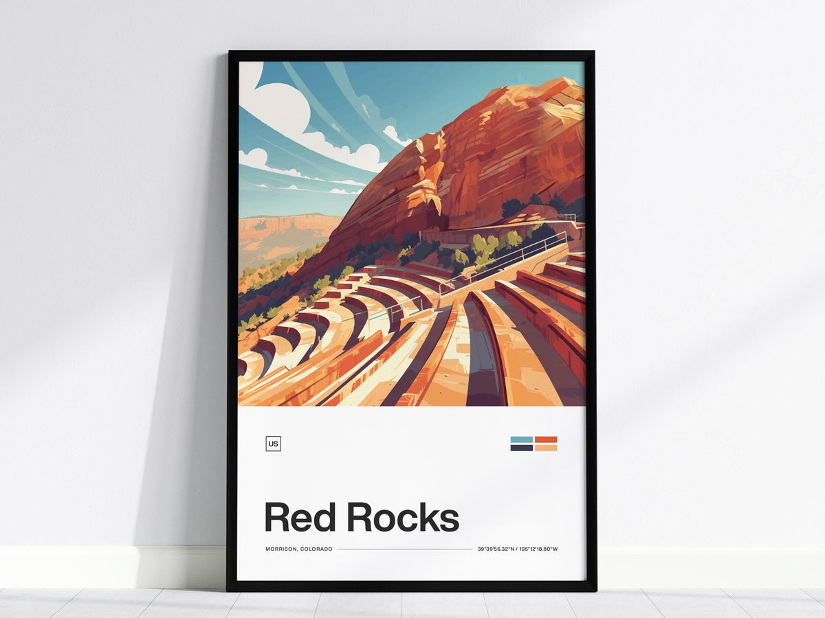 Red Rocks Amphitheater Poster | Artistic Art Print