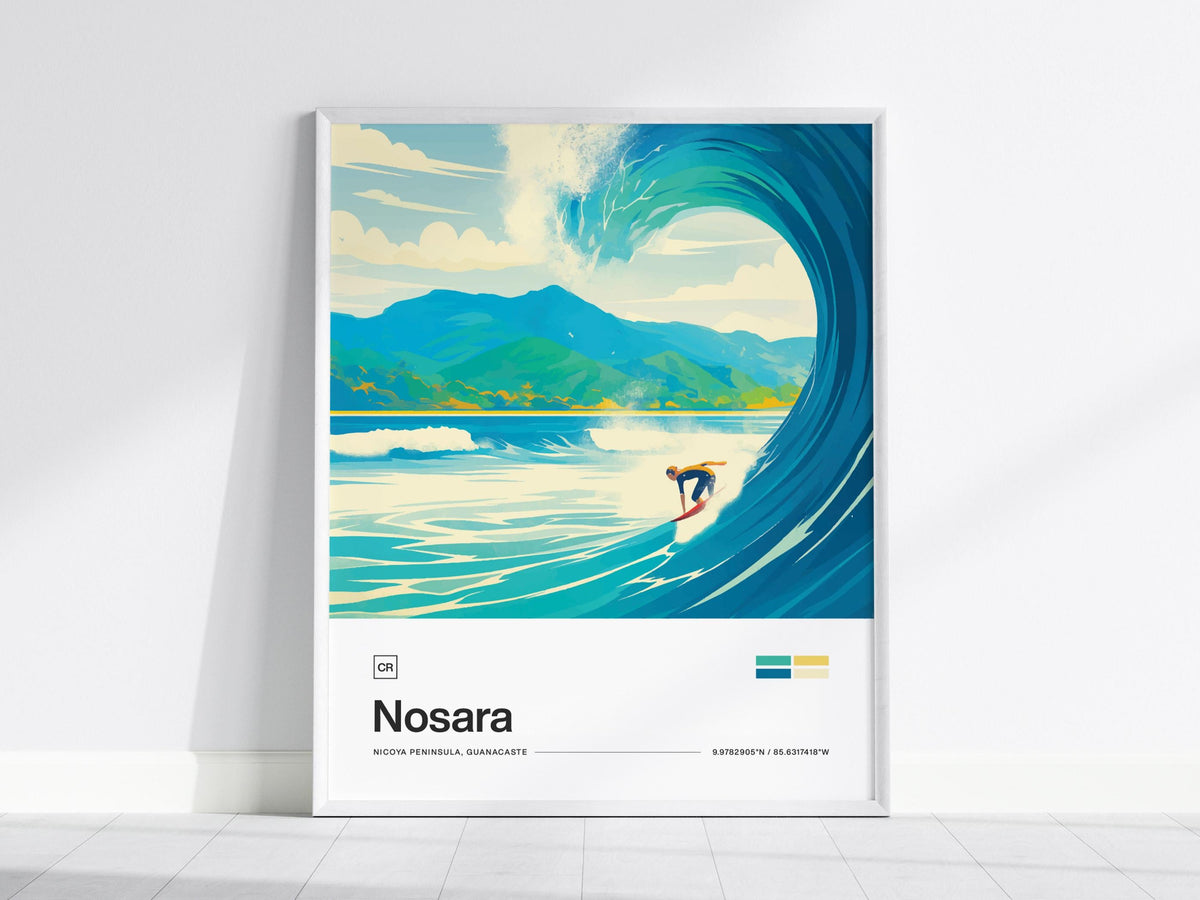 Nosara Costa Rica Surf Poster | Artistic Art Print — view 2